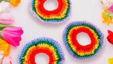 Rainbow Hair Scrunchie Free Pattern