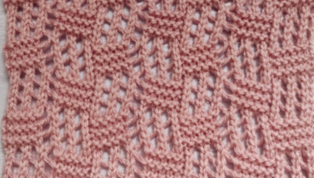 Lace Checker Stitch Knitting Free Pattern